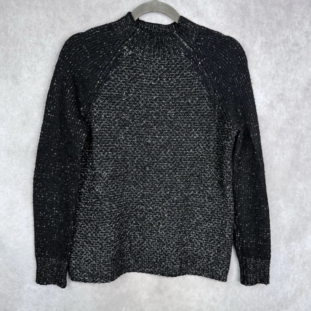 Vince Mockneck Pullover Speckled Wool Cashmere Knit Sweater In Black Women's XS